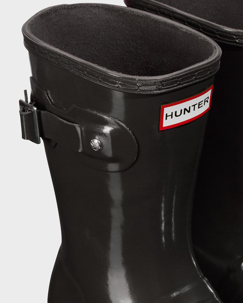 Botas De Cortas Hunter Mujer Original Tour Foldable Gloss - Gris Oscuro - Argentina 9031WKUJM